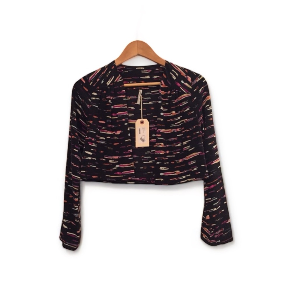 Audrey 3 + 1 Multi-colored Cropped Cardigan